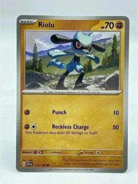 Riolu 113/198 Scarlet & Violet Non-Holo Pokémon TCG Mint‎ Unplayed